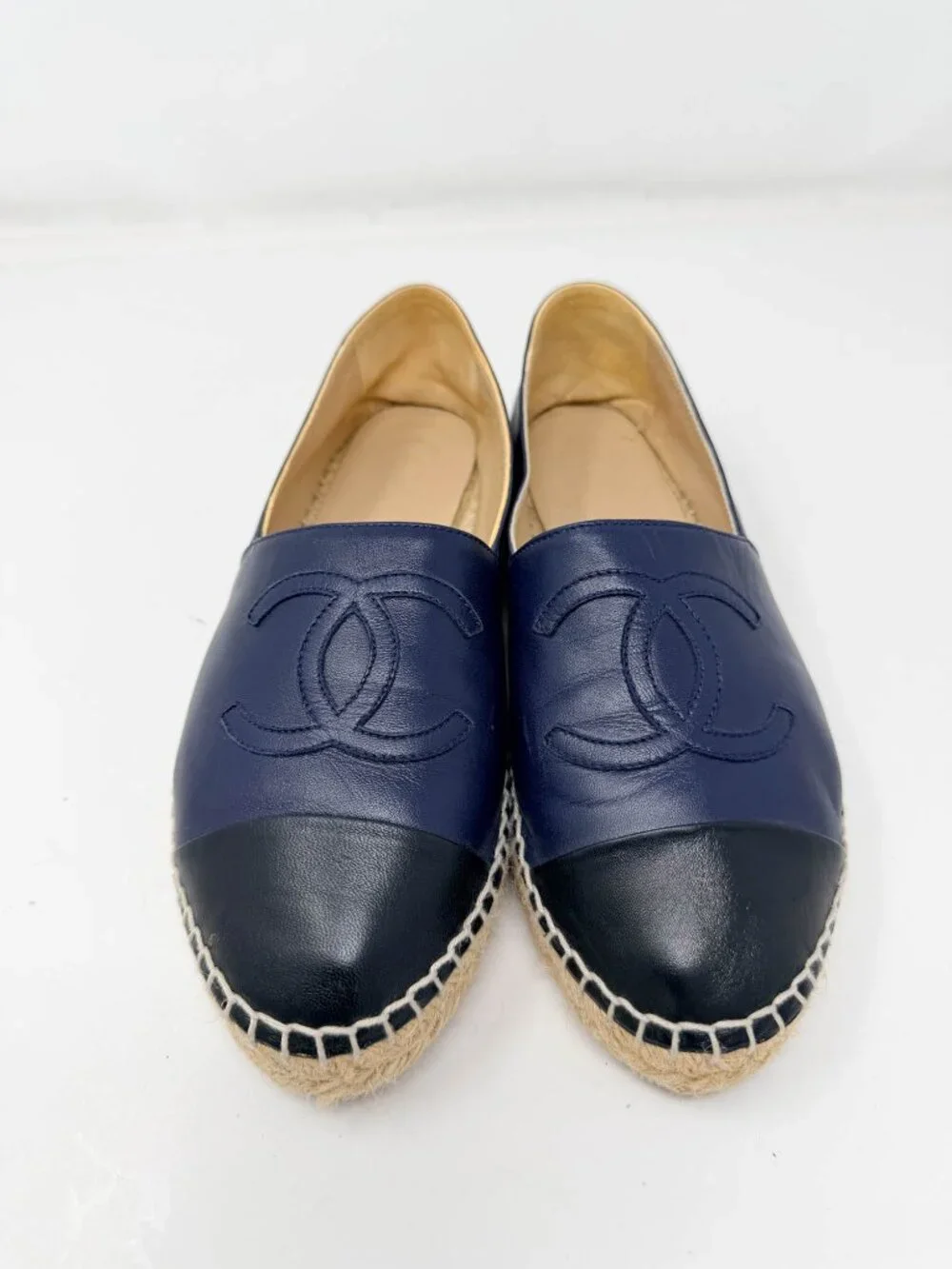 Chanel Leather Espadrilles - Navy & Black
